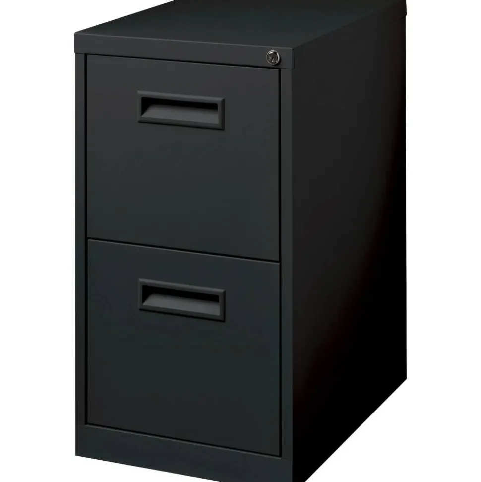 Lorell 19"D Vertical 2-Drawer Mobile Pedestal File Cabinet, Black