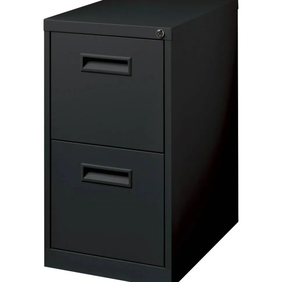 Lorell 22"D Vertical 2-Drawer Mobile Pedestal File Cabinet, Black