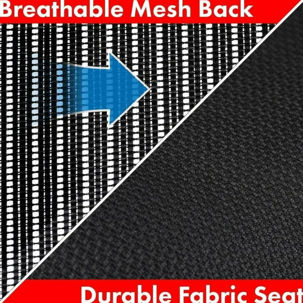 Lorell Ergonomic Mesh/Fabric Mid-Back Chair, Swivel Tilt, Black