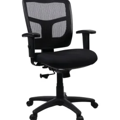 Lorell Ergonomic Mesh/Fabric Mid-Back Chair, Swivel Tilt, Black