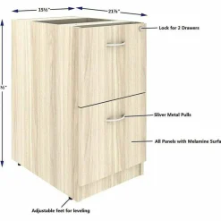 Lorell Essentials 2-Drawer Fixed Pedestal File Cabinet