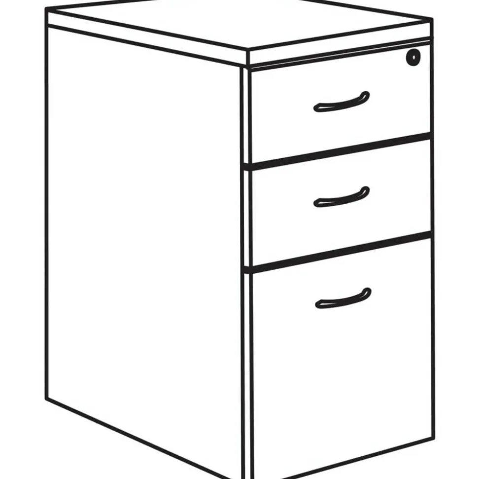 Lorell Essentials 22"D Vertical 3-Drawer Mobile Pedestal File Cabinet, Walnut