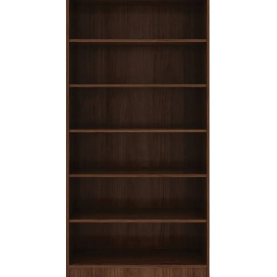 Lorell Essentials 72"H 6-Shelf Bookcase, Walnut