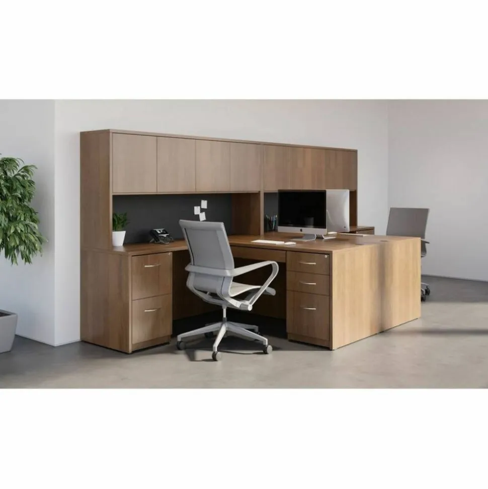 Lorell Essentials 72"H 6-Shelf Bookcase, Walnut