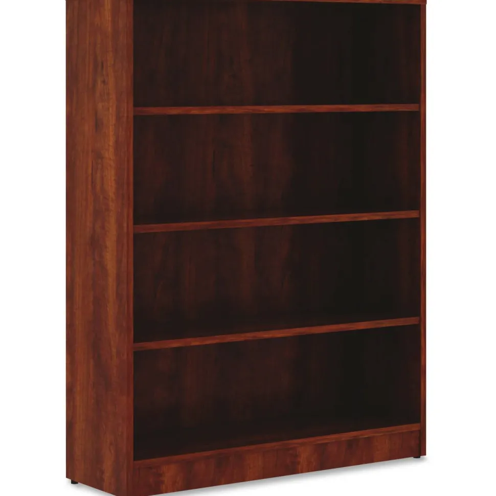 Lorell Essentials 48"H 4-Shelf Bookcase, Cherry