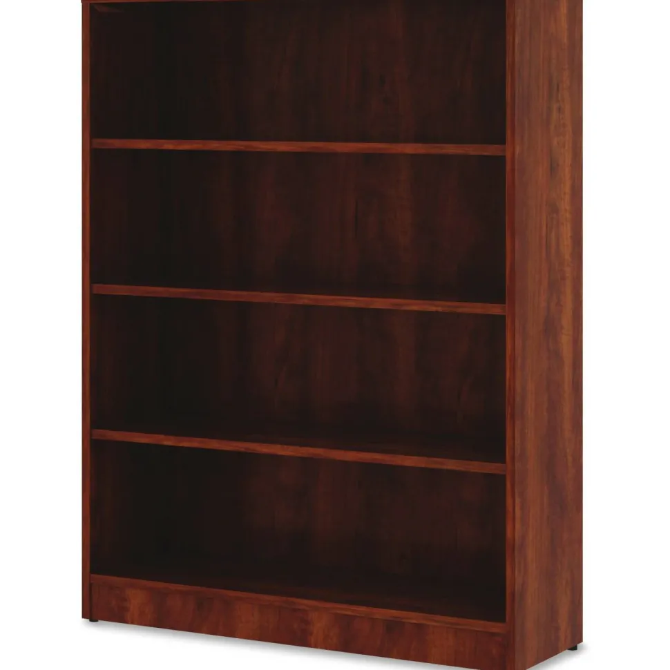 Lorell Essentials 48"H 4-Shelf Bookcase, Cherry