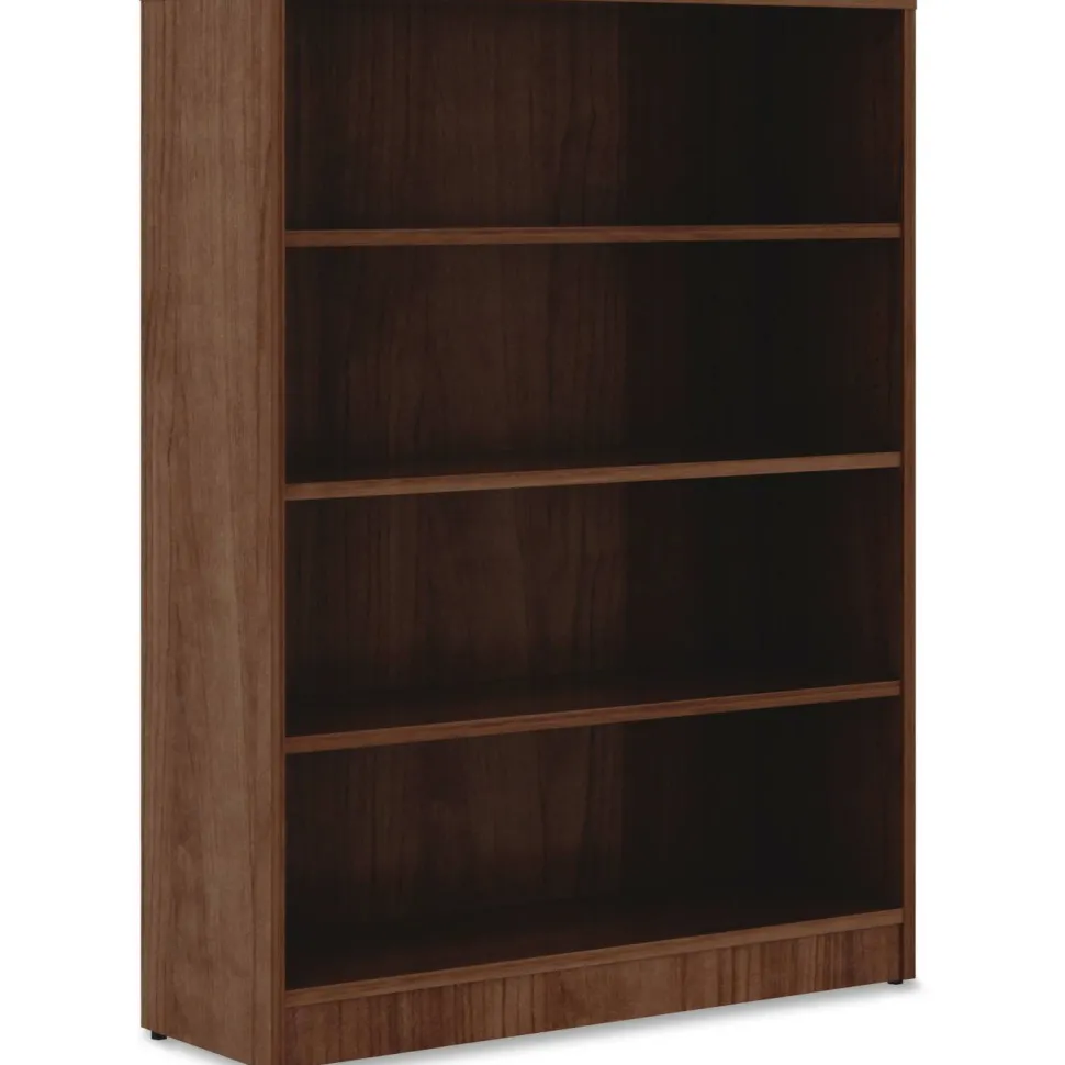 Lorell Essentials 48"H 4-Shelf Bookcase, Walnut