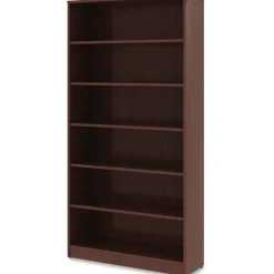 Lorell Essentials 72"H 6-Shelf Bookcase, Mahogany