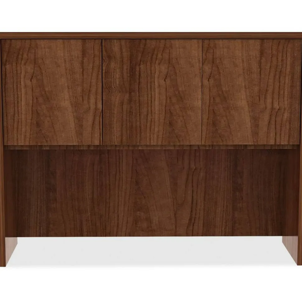 Lorell Essentials Hutch With Doors, 48"W, Walnut