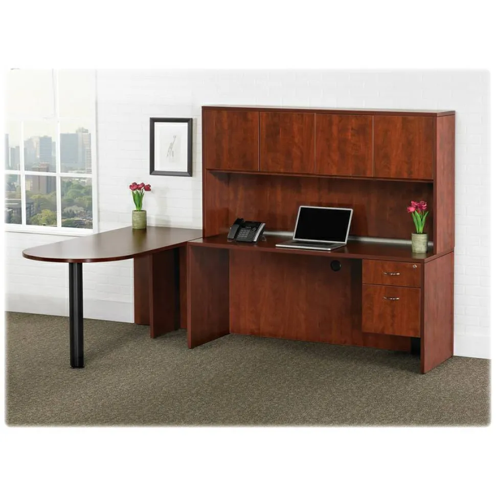 Lorell Essentials Series Hutch, 66"W, Mahogany