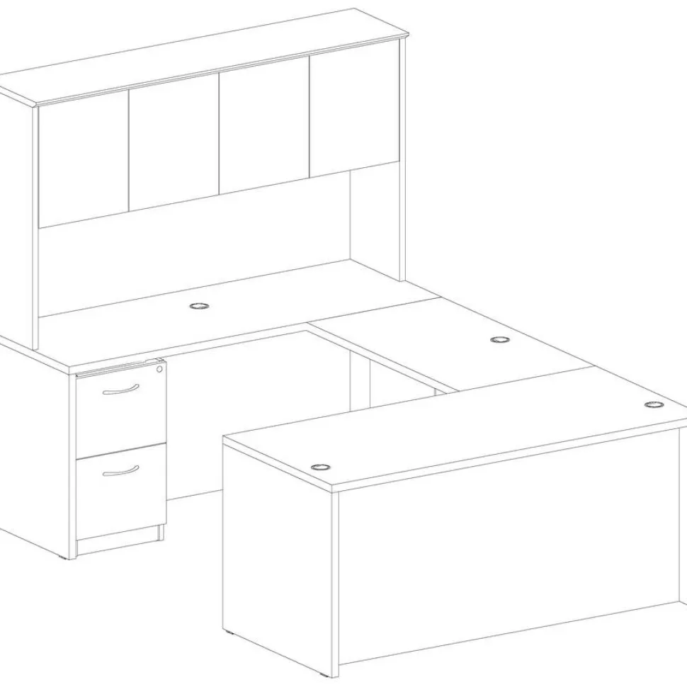 Lorell Essentials Series Hutch, 66"W, Mahogany