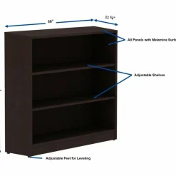 Lorell Essentials 3-Shelf Laminate Modular Shelving Bookcase,36
