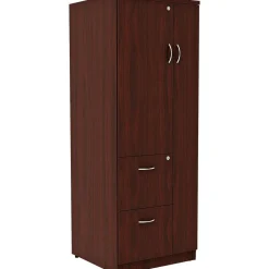 Lorell Essentials Tall Storage Cabinet, 2 Adjustable Shelves, Mahogany