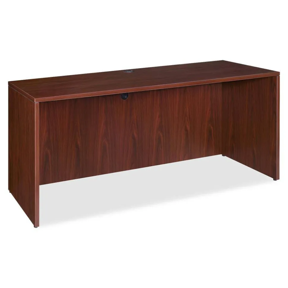 Lorell Essentials 66"W Computer Desk Credenza, Mahogany