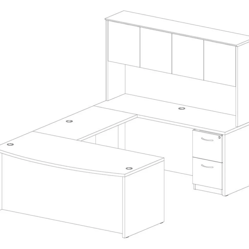 Lorell Essentials 72"W Credenza Shell Computer Desk, Mahogany