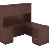 Lorell Essentials 72"W Rectangular Shell Computer Desk, Dark Mahogany
