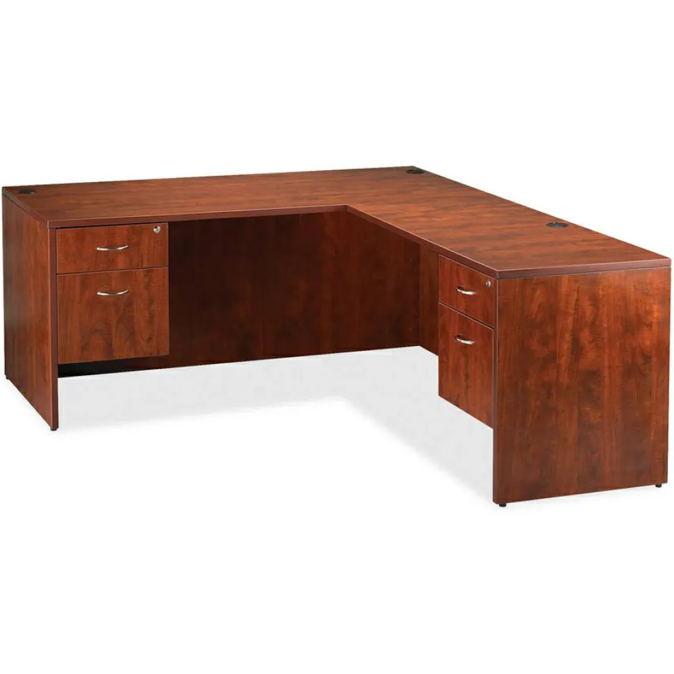 Lorell Essentials 60"W Rectangular Shell Computer Desk, Cherry