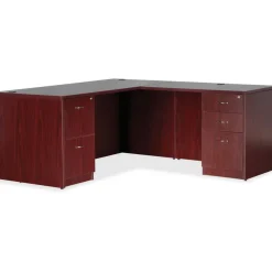 Lorell Essentials 36"W Reverse Desk Return Shell, Mahogany