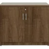 Lorell Essentials 36"W Storage Cabinet, Walnut