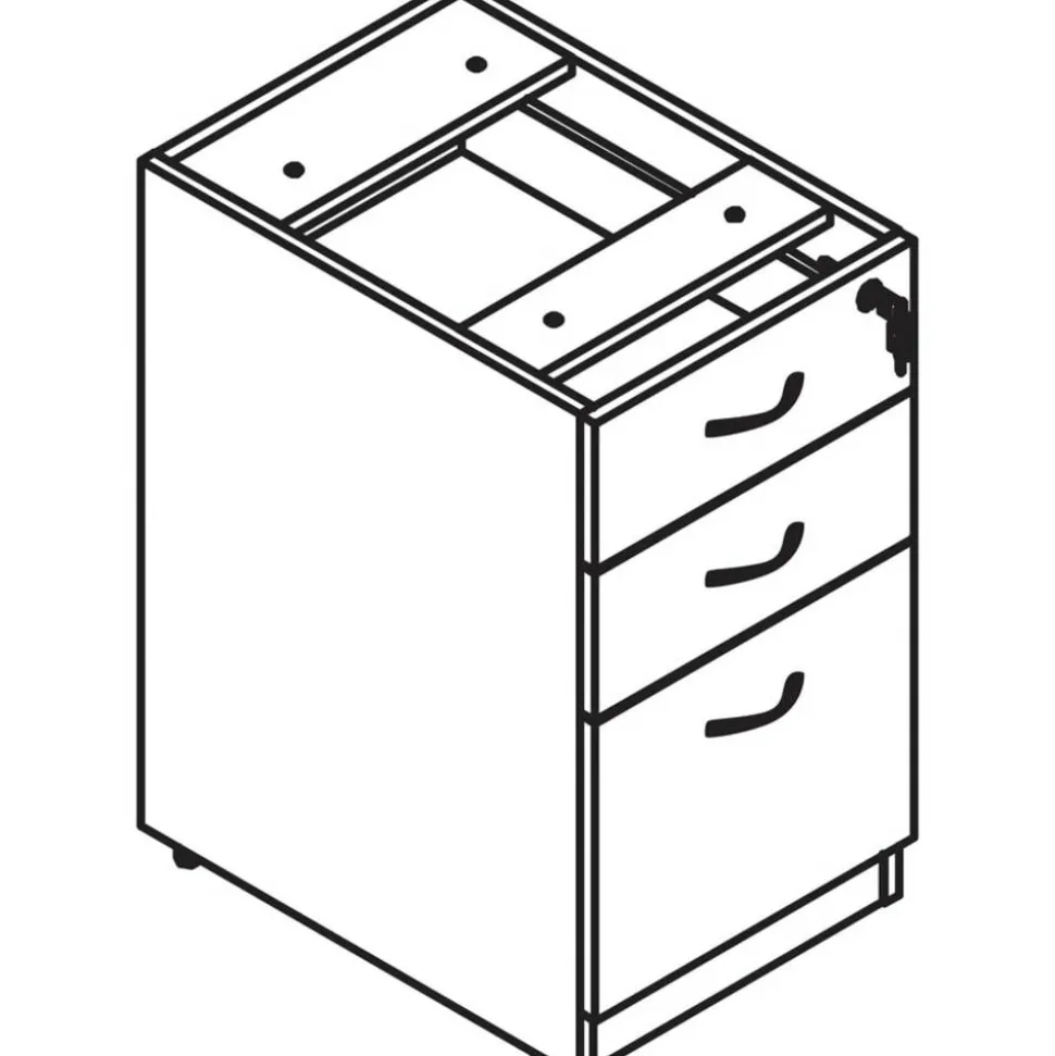 Lorell Essentials 16"W Vertical 3-Drawer Fixed Pedestal File Cabinet For Computer Desk, Cherry