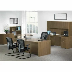 Lorell Essentials 16"W Vertical 2-Drawer Fixed Pedestal Box/File Cabinet For Computer Desk, Cherry