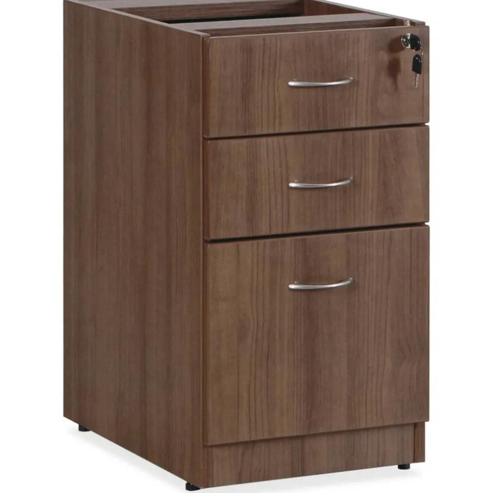 Lorell Essentials 16"W Vertical 2-Drawer Fixed Pedestal Box/File Cabinet For Computer Desk, Cherry