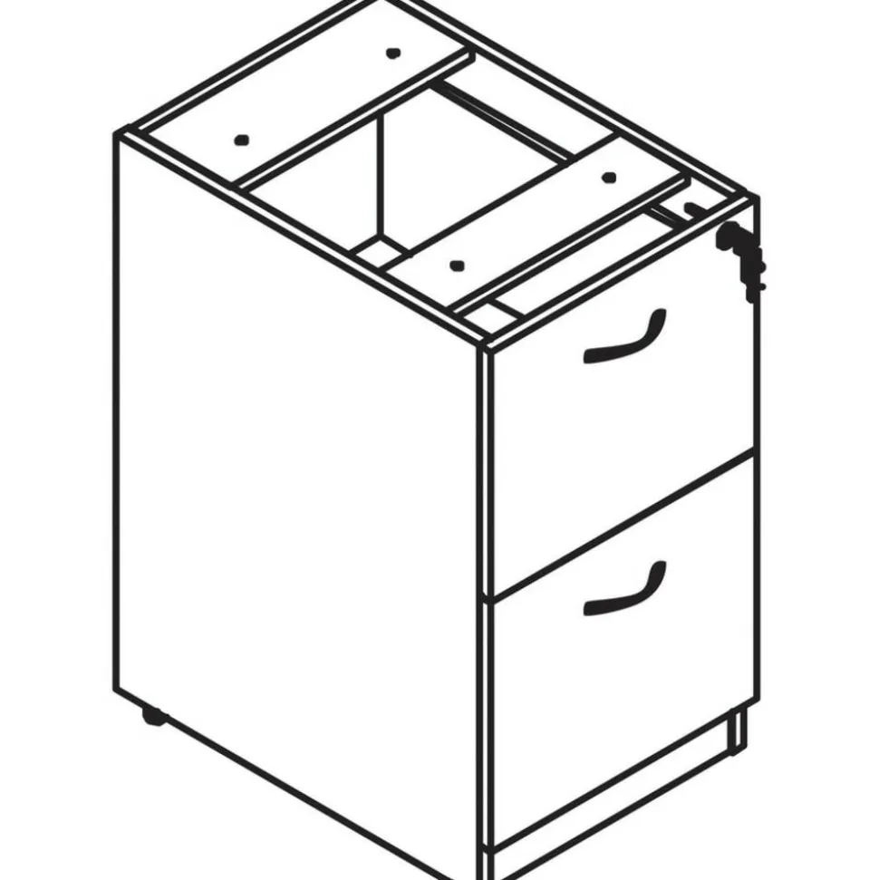 Lorell Essentials 16"W Vertical 2-Drawer Fixed Pedestal File Cabinet For Computer Desk, Cherry