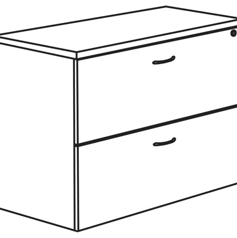 Lorell Essentials 36"W x 22"D Lateral 2-Drawer File Cabinet, Walnut