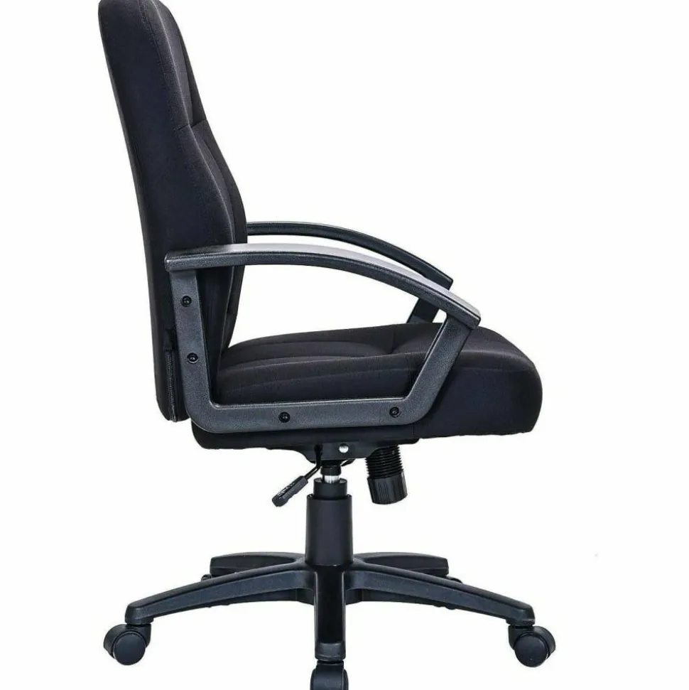 Lorell Executive Ergonomic Fabric Mid-Back Task Chair, Black