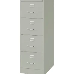 Lorell Fortress 26-1/2"D Vertical 4-Drawer Legal-Size File Cabinet, Light Gray