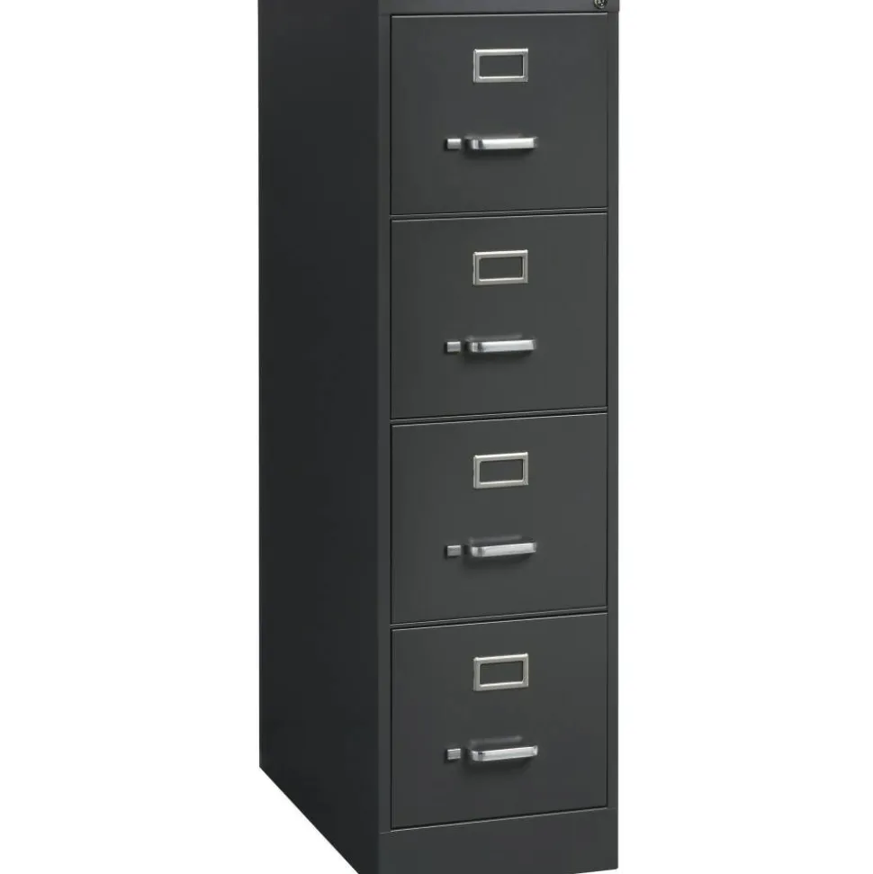 Lorell Fortress 26-1/2"D Vertical 4-Drawer File Cabinet, Charcoal