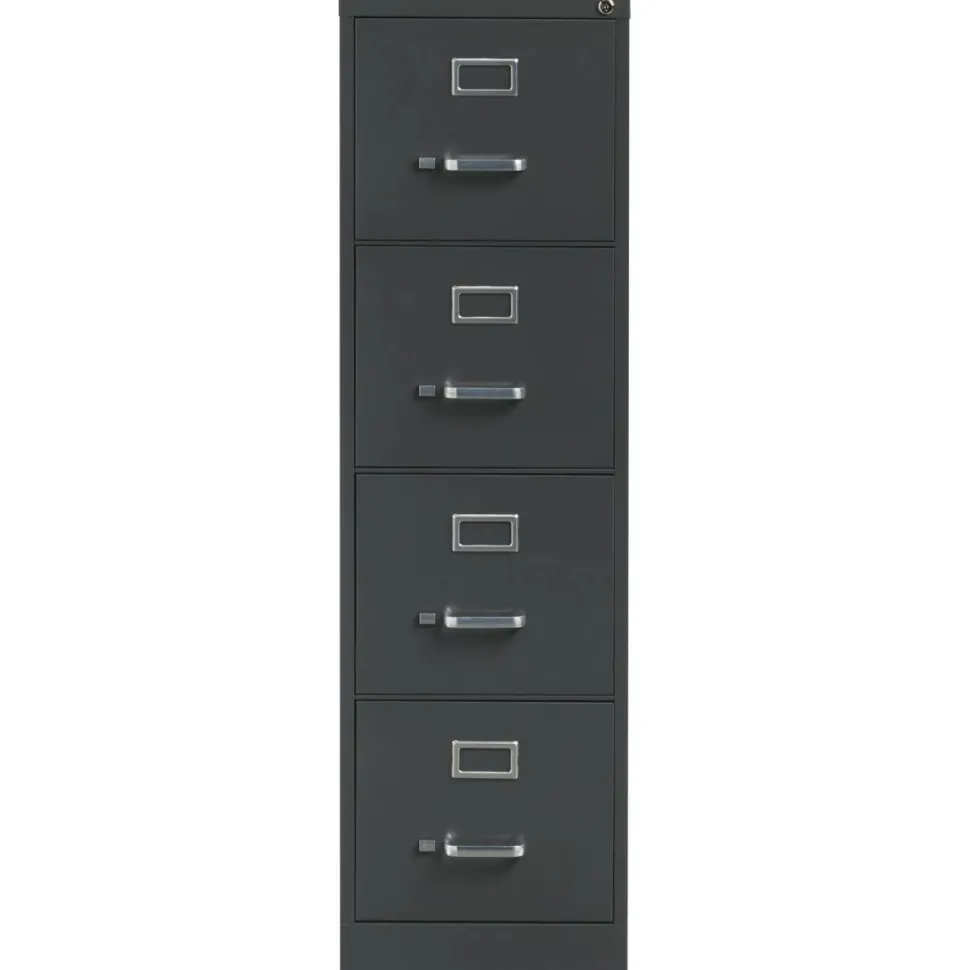 Lorell Fortress 26-1/2"D Vertical 4-Drawer File Cabinet, Charcoal
