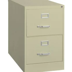 Lorell Fortress 26-1/2"D Vertical 2-Drawer Legal-Size File Cabinet, Putty