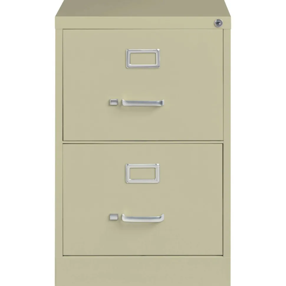 Lorell Fortress 26-1/2"D Vertical 2-Drawer Legal-Size File Cabinet, Putty