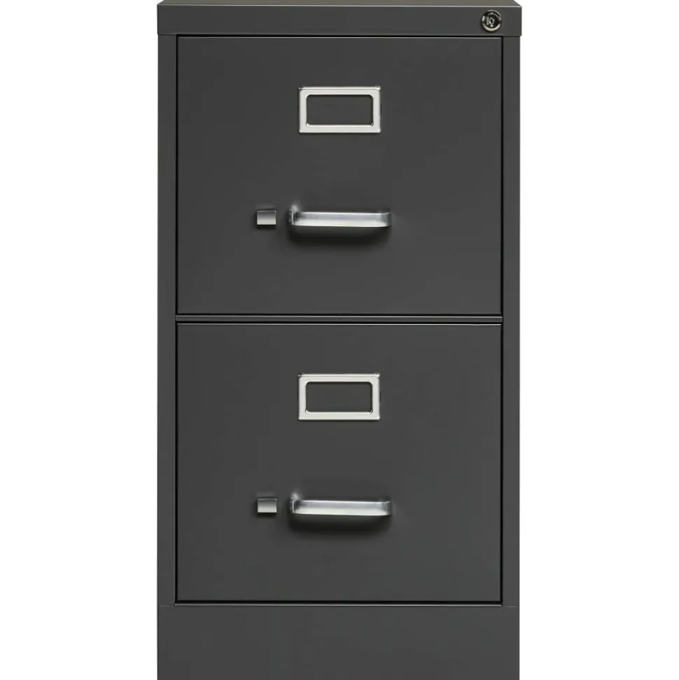 Lorell Fortress 26-1/2"D Vertical 2-Drawer Letter-Size File Cabinet, Charcoal