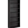 Lorell Fortress 82"H 6-Shelf Contemporary Bookcase, Gray/Dark Finish, Standard Delivery