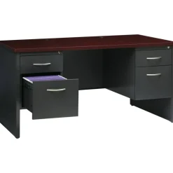 Lorell Fortress Modular Series Double-Pedestal Desk