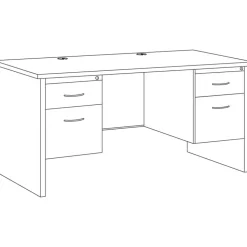 Lorell Fortress Modular Series Double-Pedestal Desk