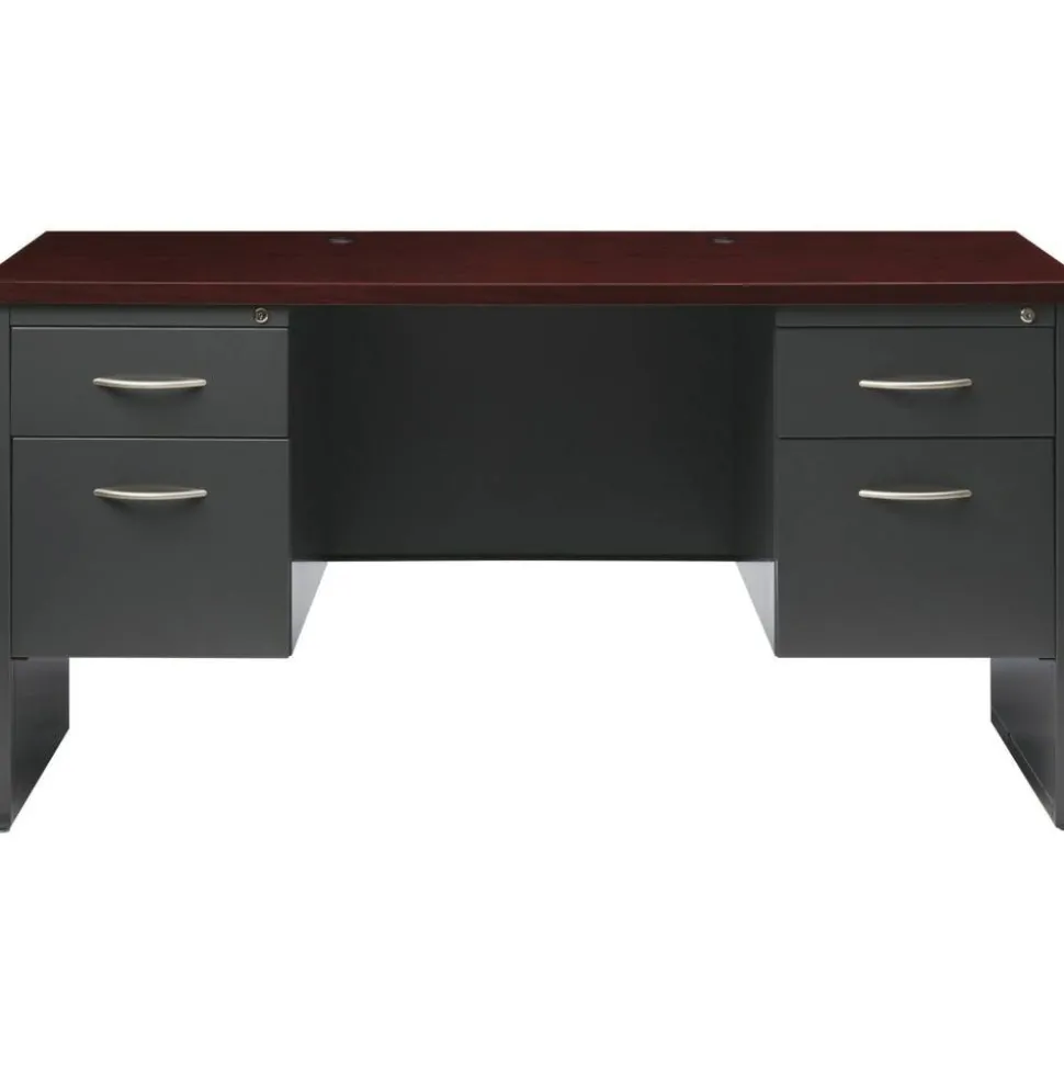 Lorell Fortress Modular Series Double-pedestal Credenza