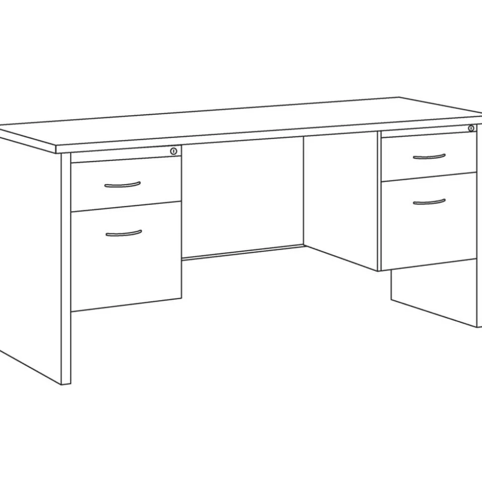 Lorell Fortress Modular Series Double-pedestal Credenza
