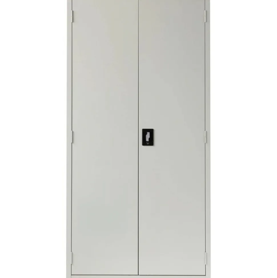 Lorell Fortress Series 18"D Steel Storage Cabinet, Fully Assembled, 5-Shelf, Light Gray