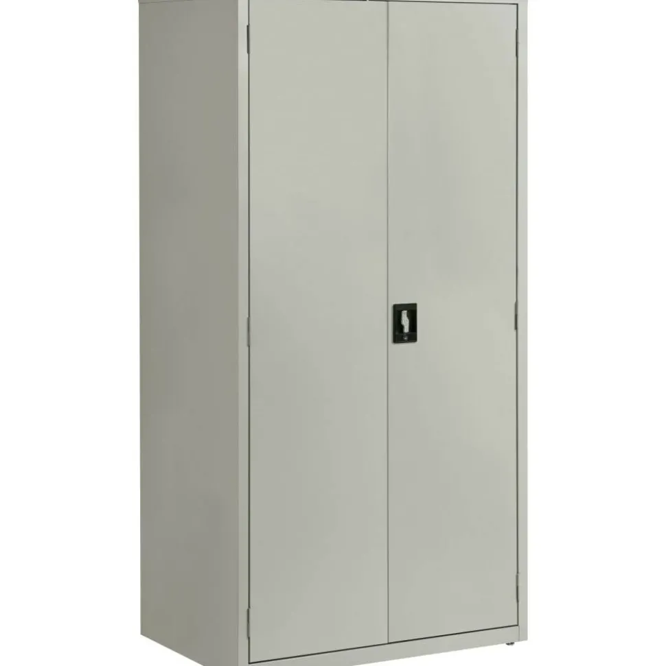 Lorell Fortress Series 24"D Steel Storage Cabinet, Fully Assembled, 5-Shelf, Light Gray