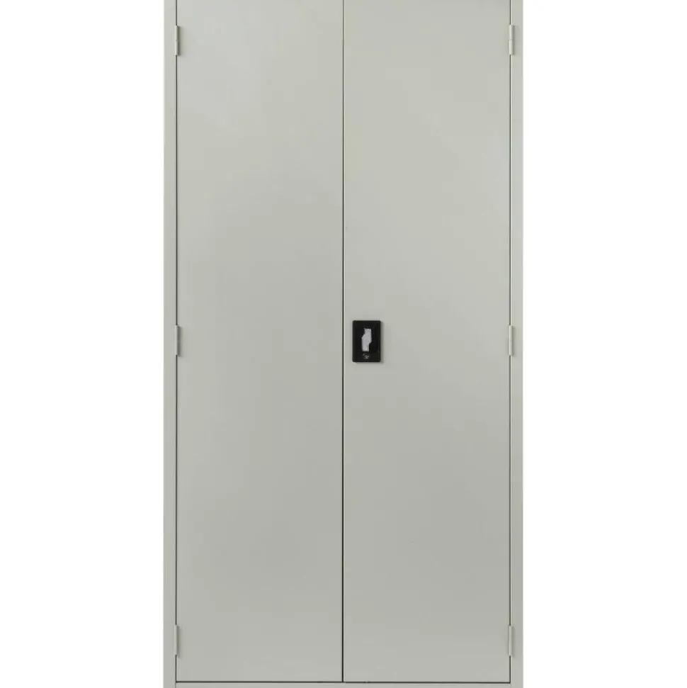 Lorell Fortress Series 24"D Steel Storage Cabinet, Fully Assembled, 5-Shelf, Light Gray