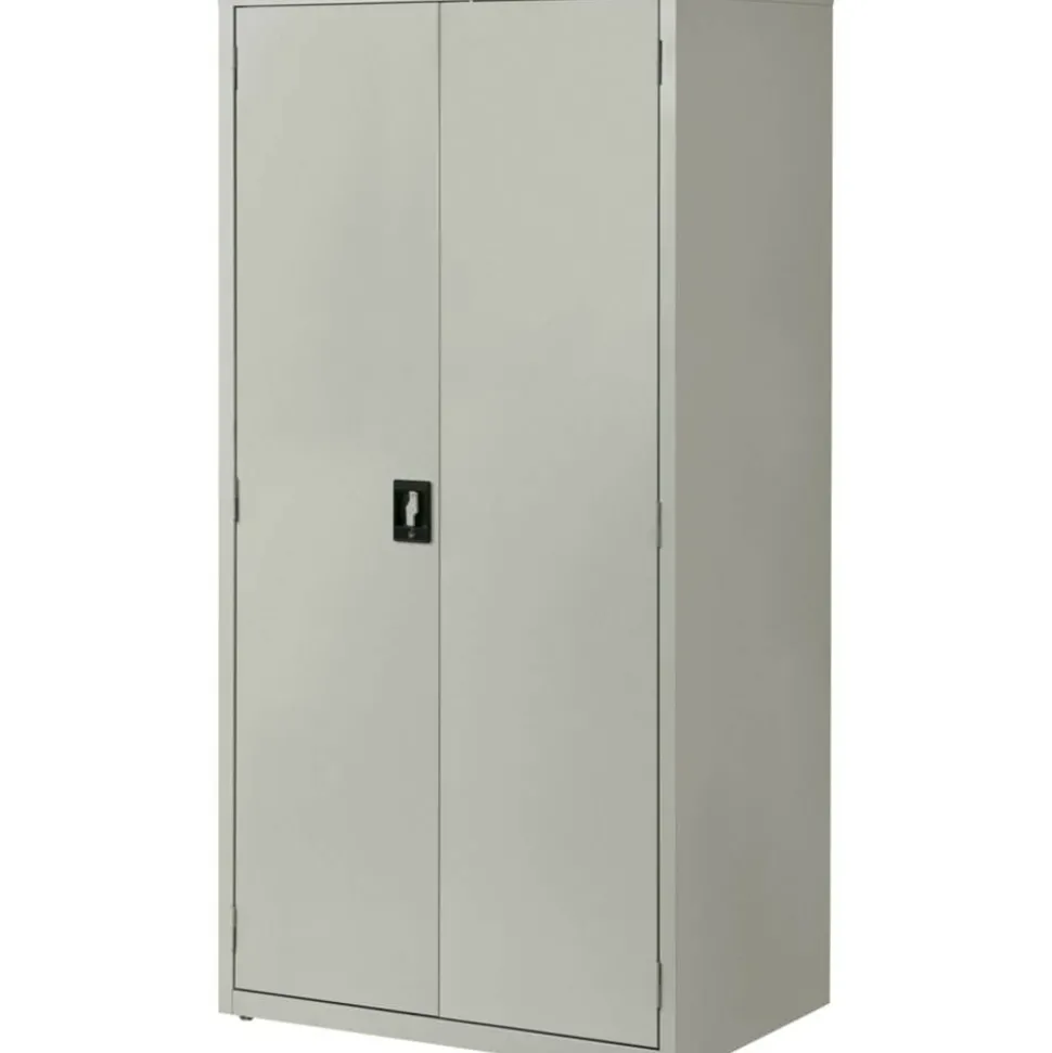 Lorell Fortress Series 24"D Steel Storage Cabinet, Fully Assembled, 5-Shelf, Light Gray