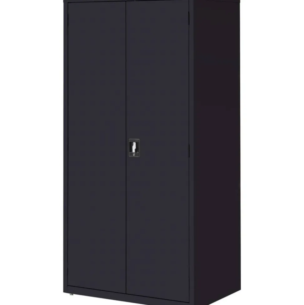 Lorell Fortress Series Steel Storage Cabinet 5-Shelf Adjustable, 24"D, Black
