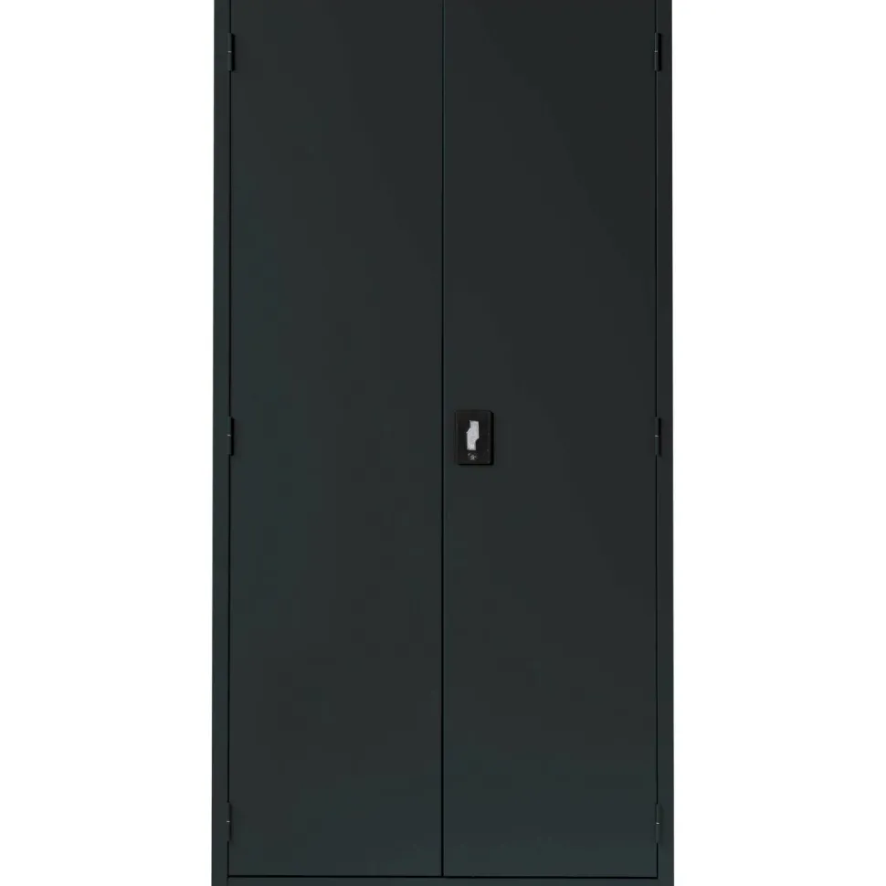 Lorell Fortress Series Steel Storage Cabinet 5-Shelf Adjustable, 24"D, Black
