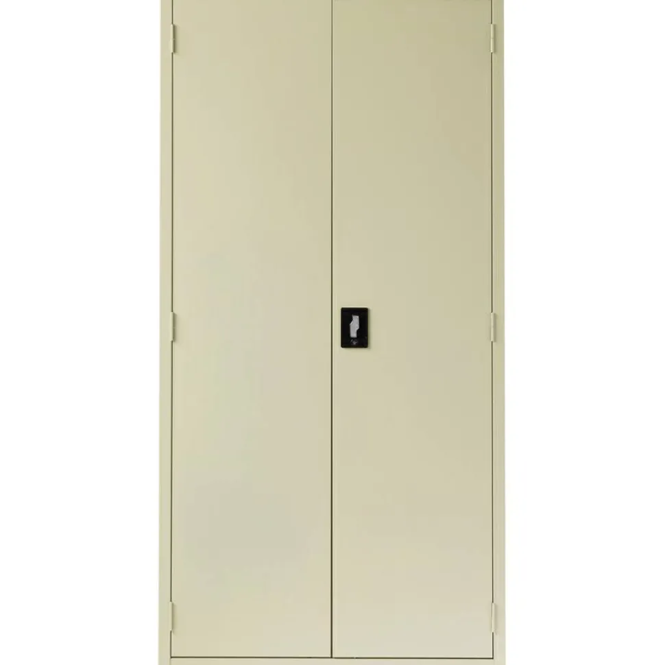 Lorell Fortress Series Steel Storage Cabinet, 5-Shelf, 18"D, Putty