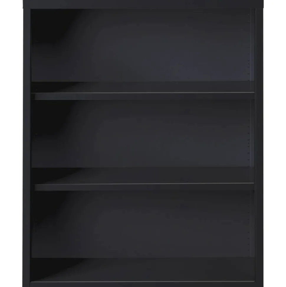 Lorell Fortress Series Steel Modular Shelving Bookcase, 3-Shelf, 42"H x 34-1/2"W x 13"D, Black