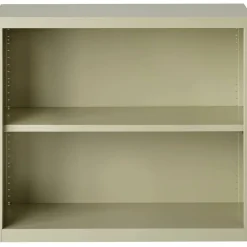 Lorell Fortress Series Steel Modular Shelving Bookcase, 2-Shelf, 30"H x 34-1/2"W x 13"D, Putty