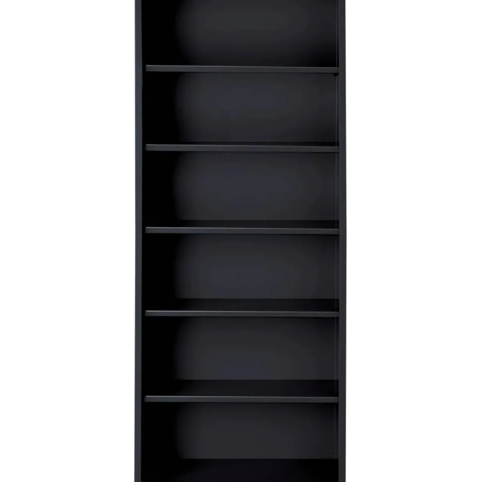 Lorell Fortress Series Steel Modular Shelving Bookcase, 6-Shelf, 82"H x 34-1/2"W x 13"D, Black